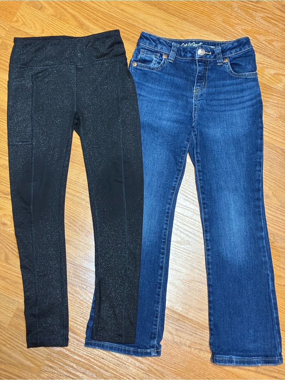 Girls Size 7 Pants Bundle – Cat & Jack Super Stretch Flare Jeans + Tek Gear Soft